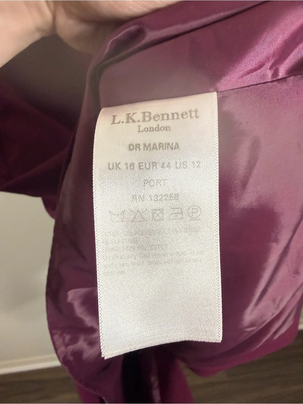 LK Bennett Marina Fitted Dress Size 12